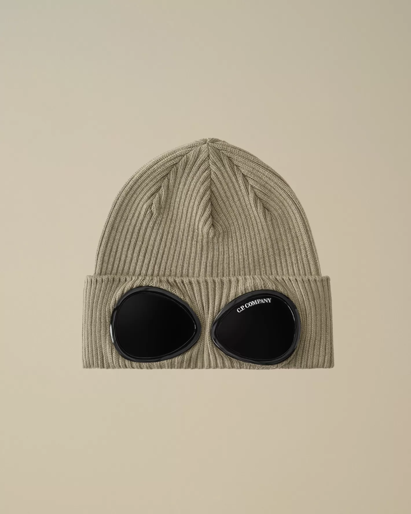 C.P. Company Clothing 10-14 | Clothing 4-8^Kids Wool Knit Goggle Beanie Vintage Khaki – Beige