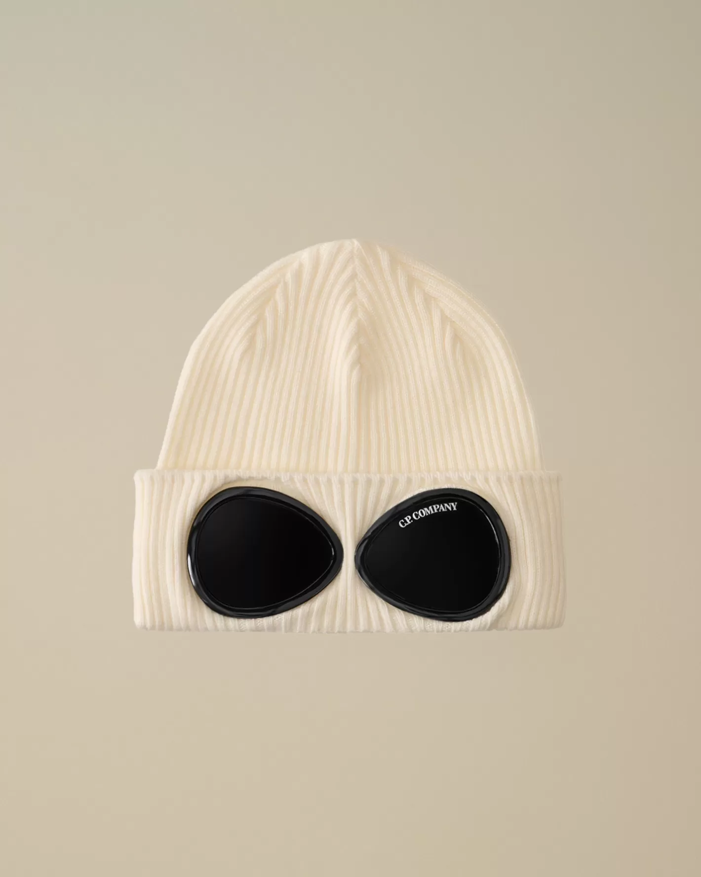 C.P. Company Clothing 10-14 | Clothing 4-8^Kids Wool Knit Goggle Beanie Gauze White