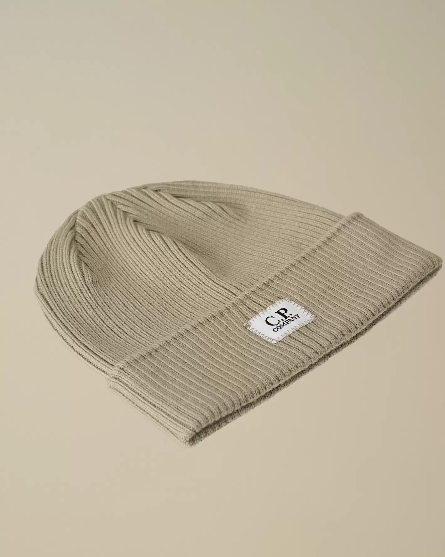 C.P. Company Clothing 10-14 | Clothing 4-8^Kids Wool Knit Logo Beanie Vintage Khaki – Beige