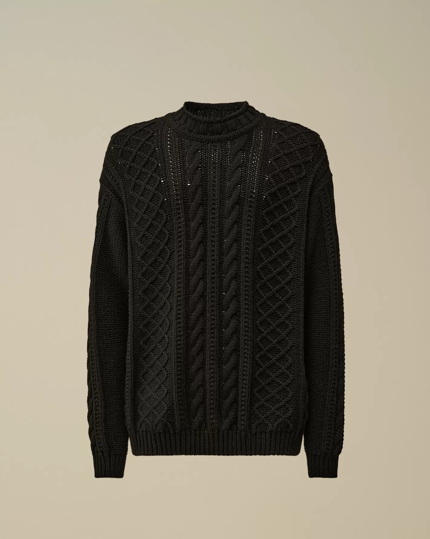 C.P. Company Jumpers^Lambswool Funnel Neck Knit Black