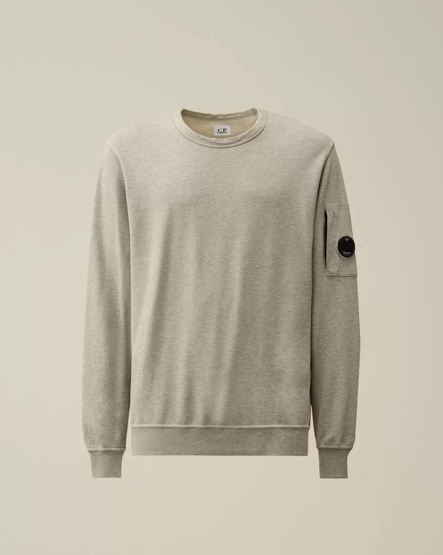 C.P. Company Sweatshirts^Light Fleece Crew Neck Sweatshirt Greystone Melange