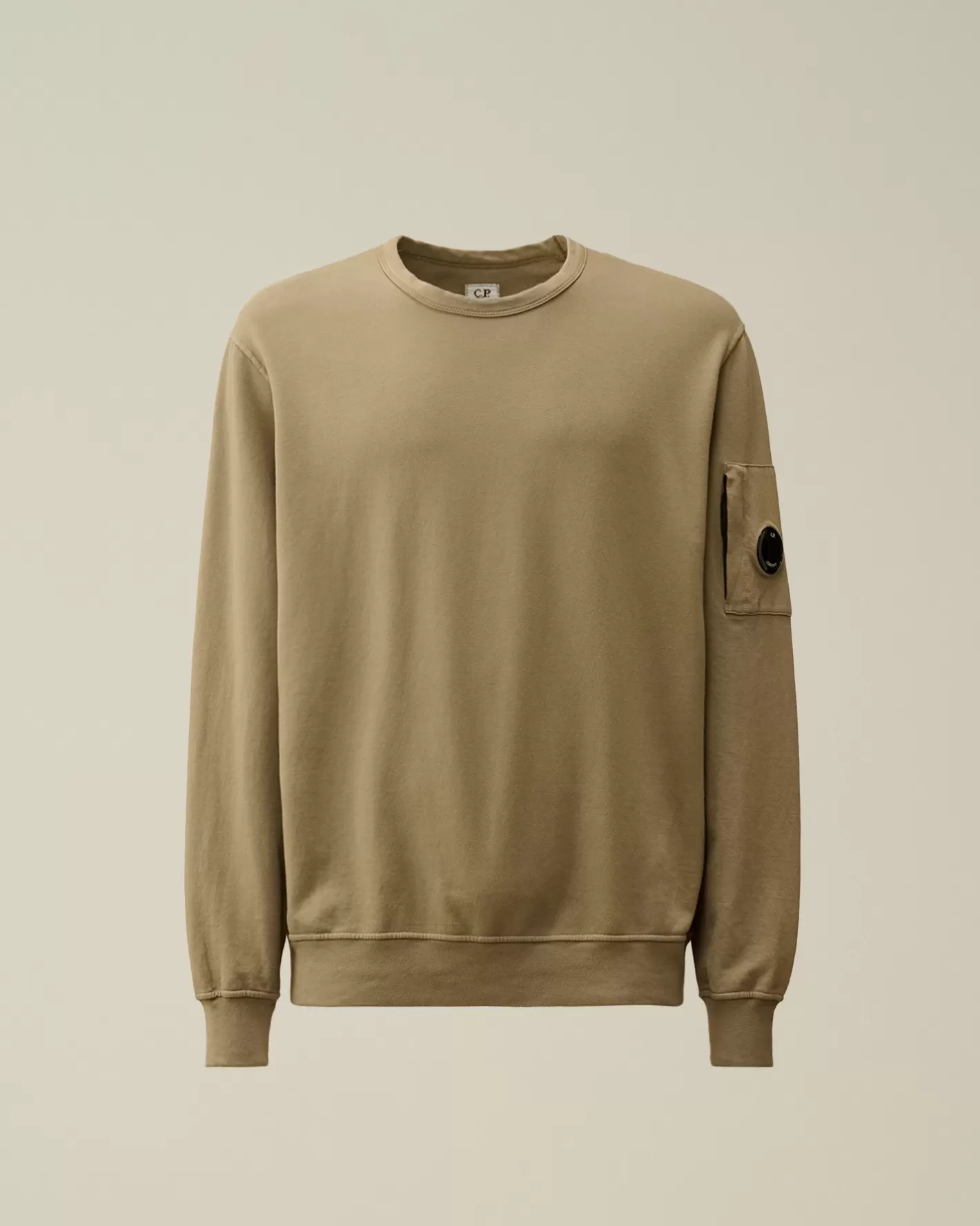 C.P. Company Sweatshirts^Light Fleece Crew Neck Sweatshirt Walnut – Beige