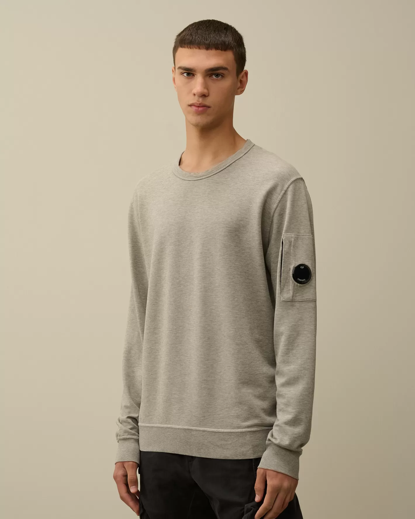 C.P. Company Sweatshirts^Light Fleece Crew Neck Sweatshirt Greystone Melange