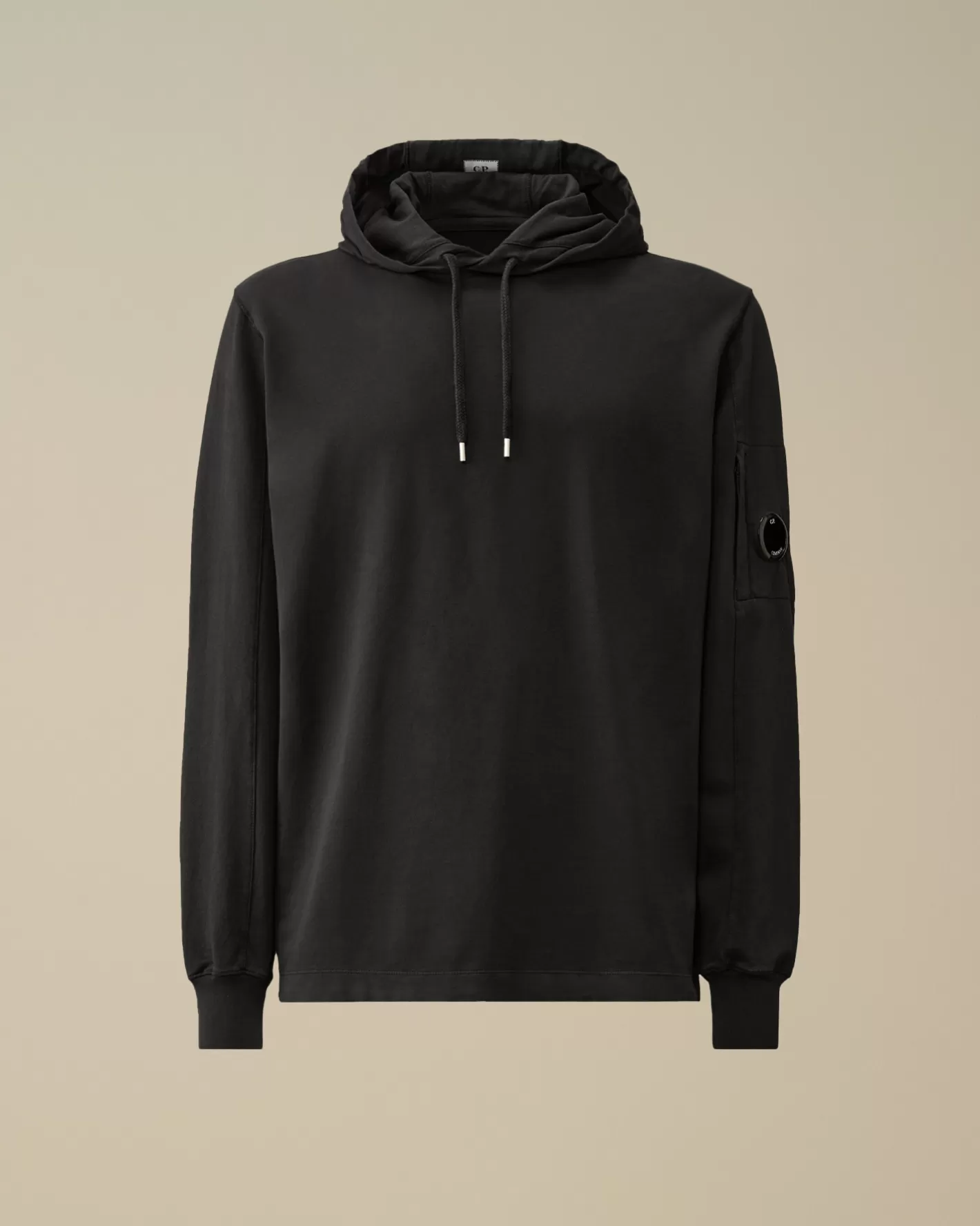 C.P. Company Sweatshirts^Light Fleece Hooded Sweatshirt Black