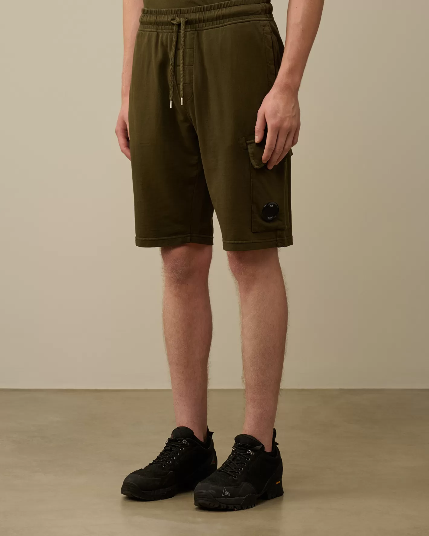 C.P. Company Tracksuits & Shorts^Light Fleece Lens Shorts Ivy Green