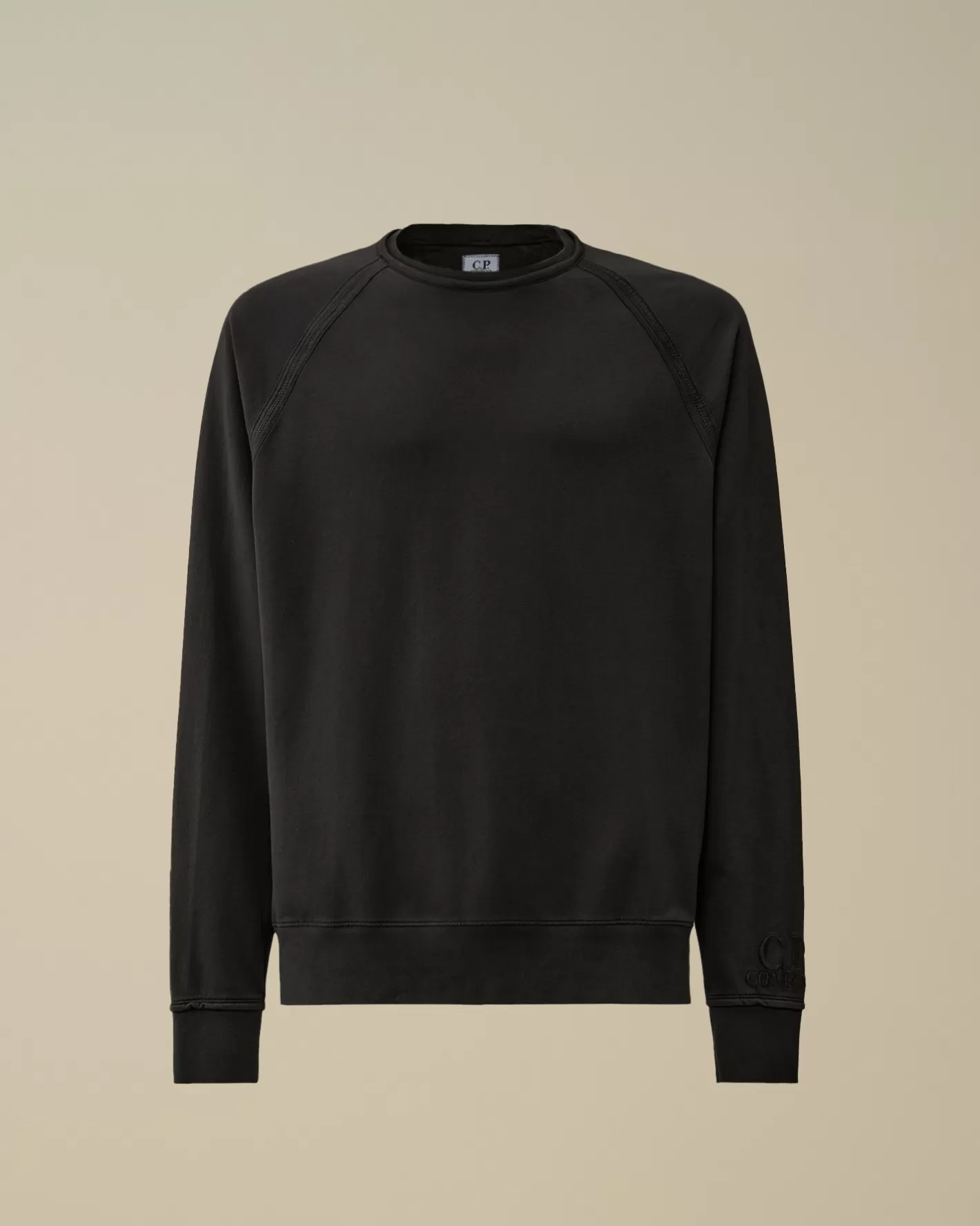 C.P. Company Sweatshirts^Light Fleece Logo Crew Neck Sweatshirt Black