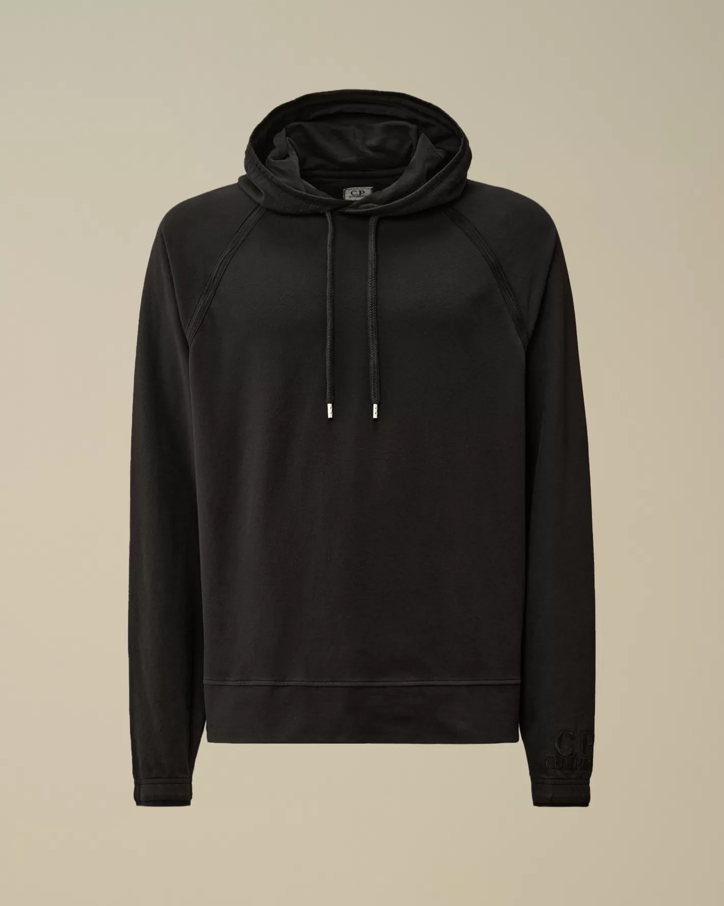 C.P. Company Sweatshirts^Light Fleece Logo Hooded Sweatshirt Black