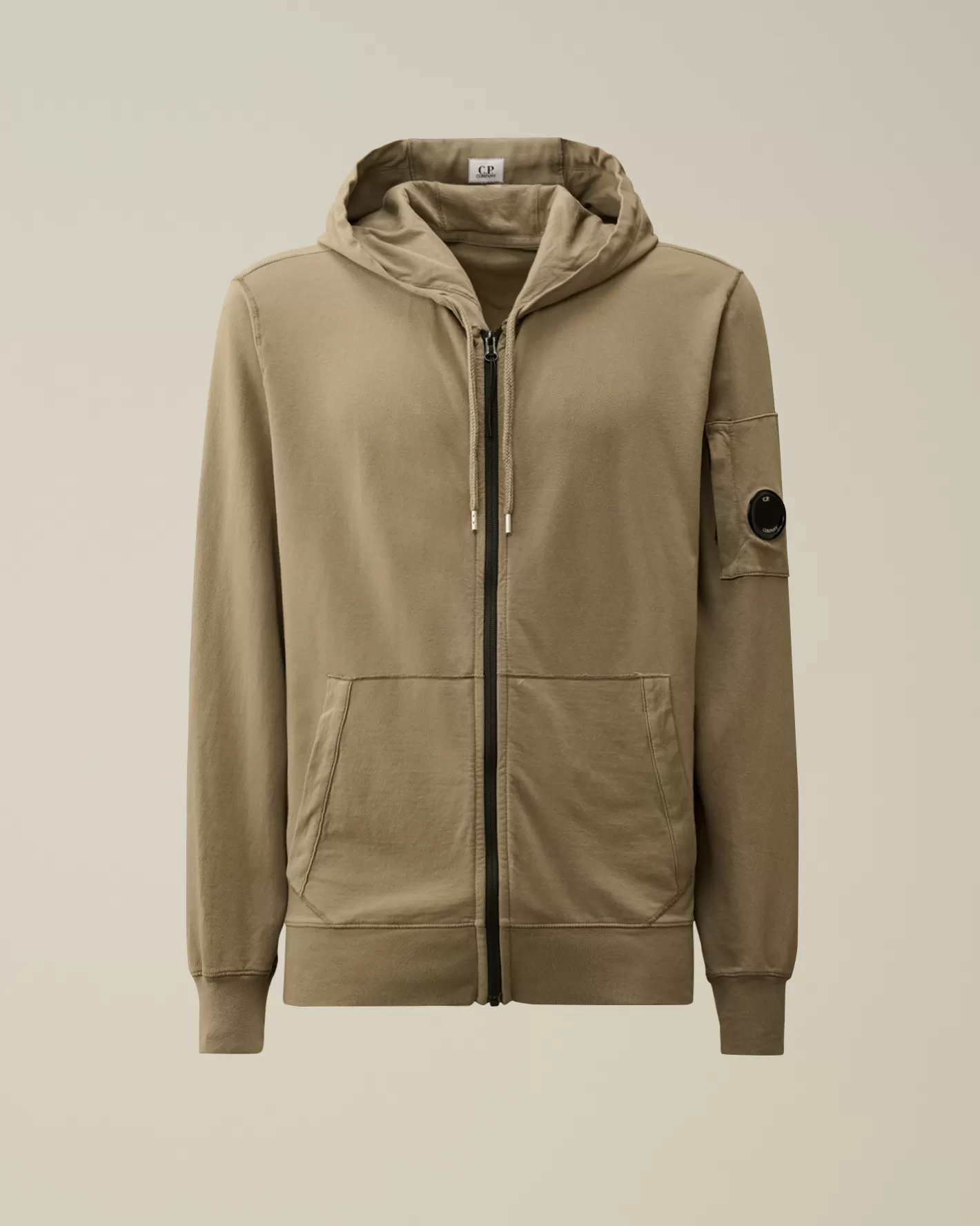 C.P. Company Sweatshirts^Light Fleece Zipped Hooded Sweatshirt Walnut – Beige