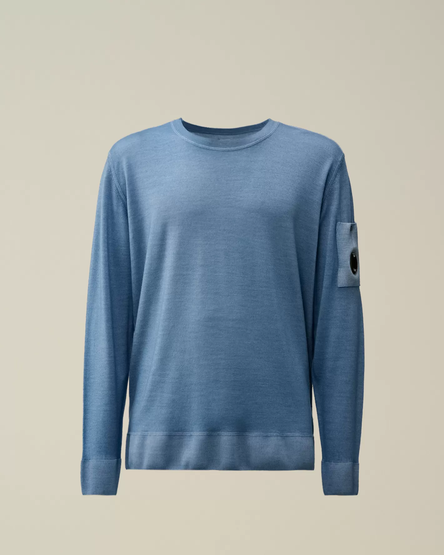 C.P. Company Jumpers^Merino Wool Fast Dyed Crew Neck Knit Flint Stone – Blue