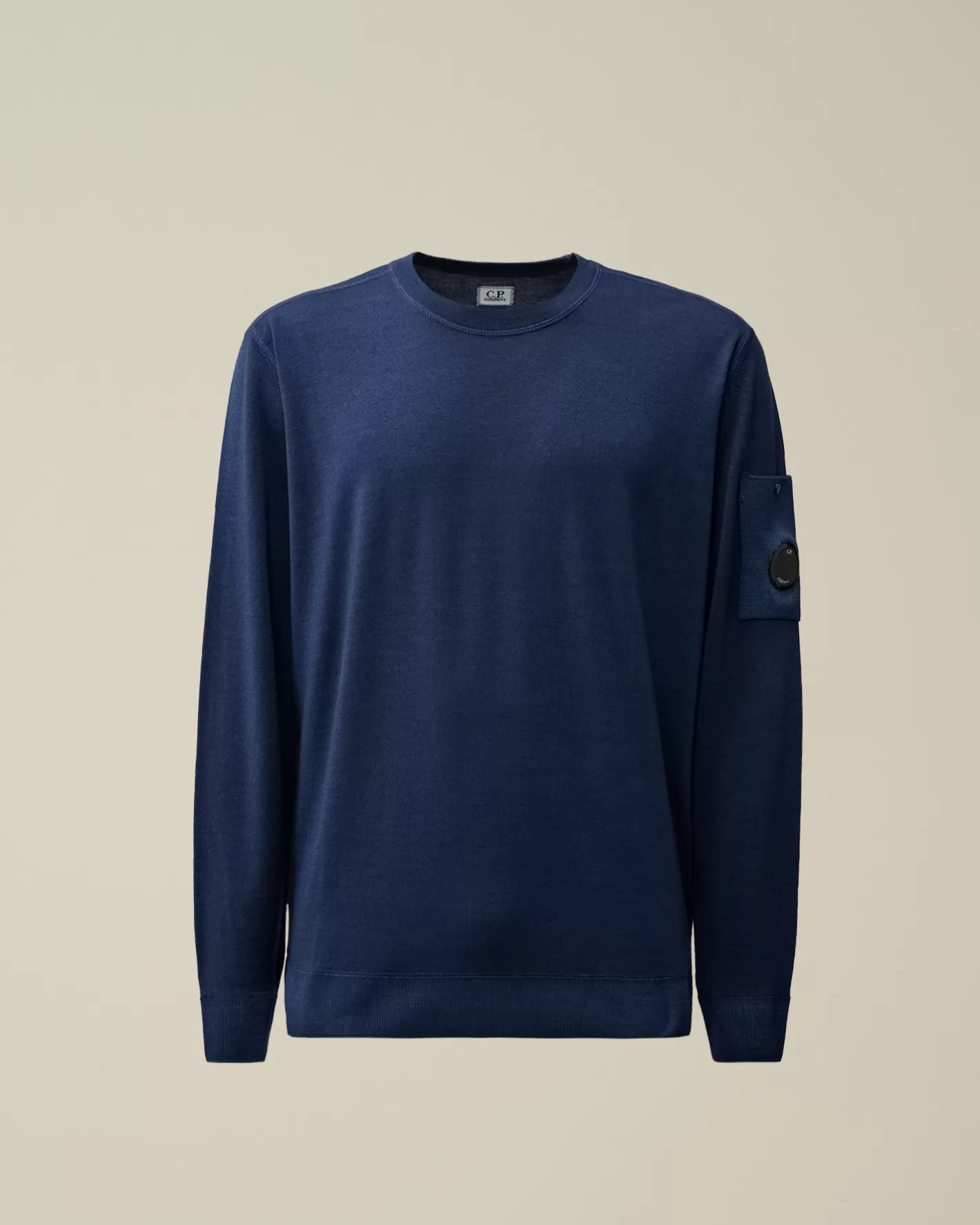 C.P. Company Jumpers^Merino Wool Fast Dyed Crew Neck Knit Estate Blue