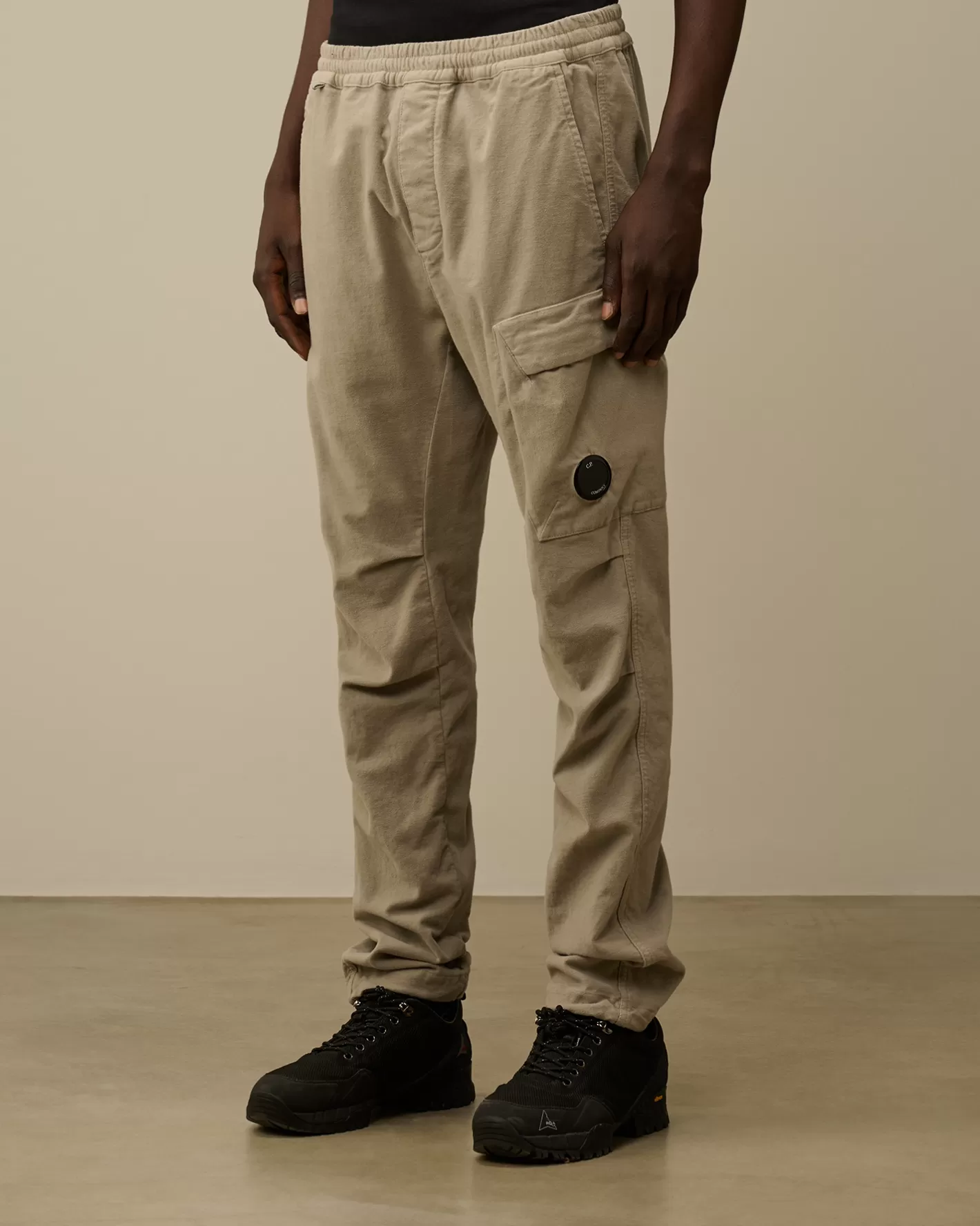 C.P. Company Trousers^Moleskin Stretch Regular Cargo Pants Vintage Khaki – Beige