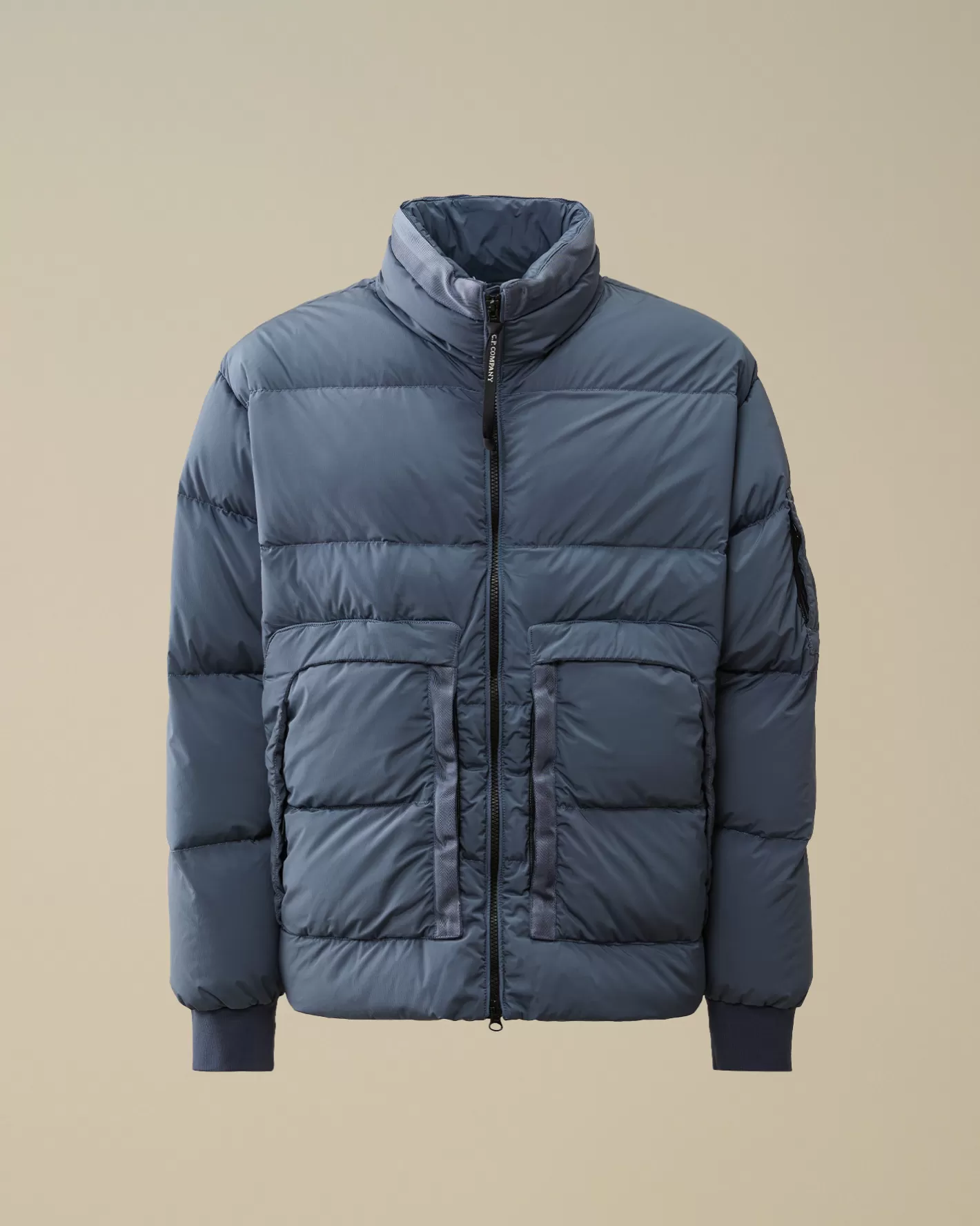 C.P. Company Jacket & Coats^Nycra-R Short Down Jacket Flint Stone – Blue