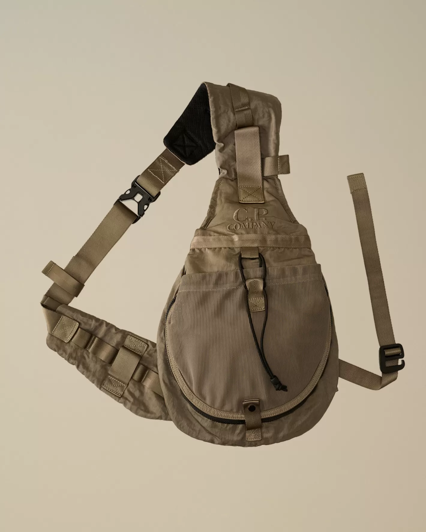 C.P. Company Backpacks & Waistbag^Nylon B Crossbody Mesh Rucksack Walnut – Beige