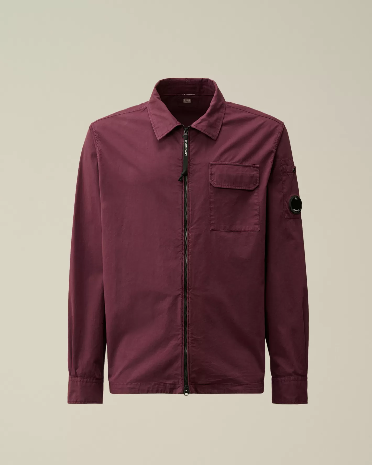 C.P. Company Overshirt^Organic Gabardine Zipped Overshirt Potent Purple