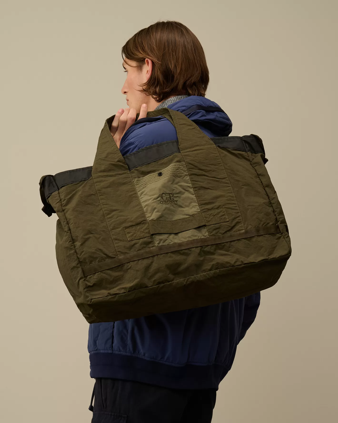 C.P. Company Backpacks & Waistbag^Plain Paper Touch Duffel Bag Ivy Green