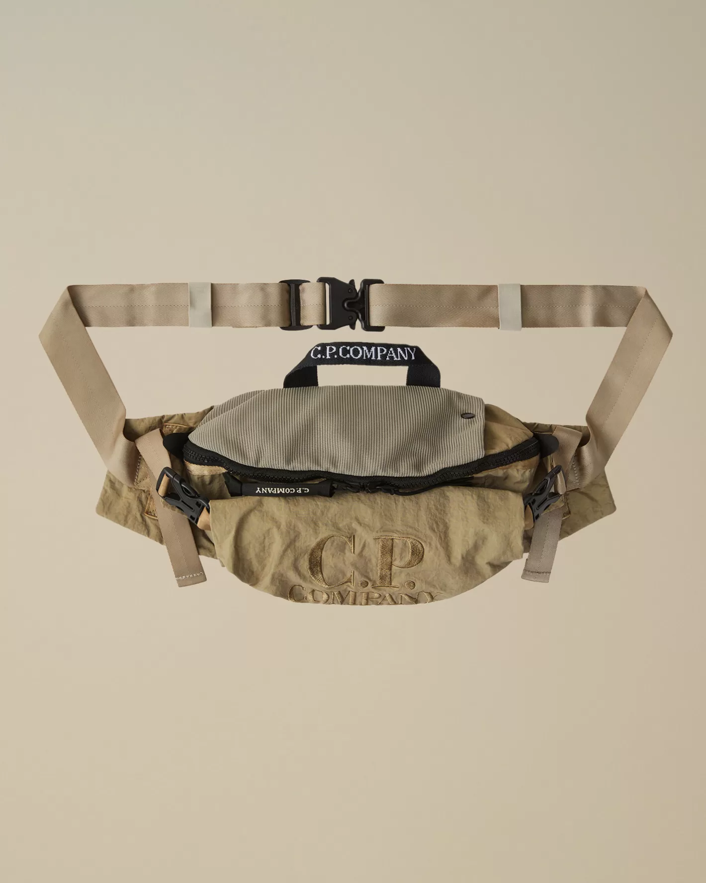 C.P. Company Backpacks & Waistbag^Plain Paper Touch Logo Waistbag Vintage Khaki – Beige