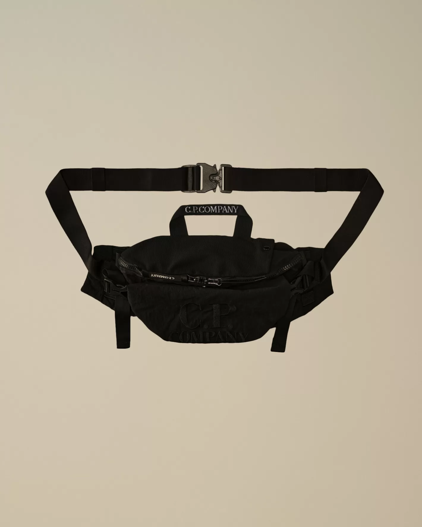 C.P. Company Backpacks & Waistbag^Plain Paper Touch Logo Waistbag Black