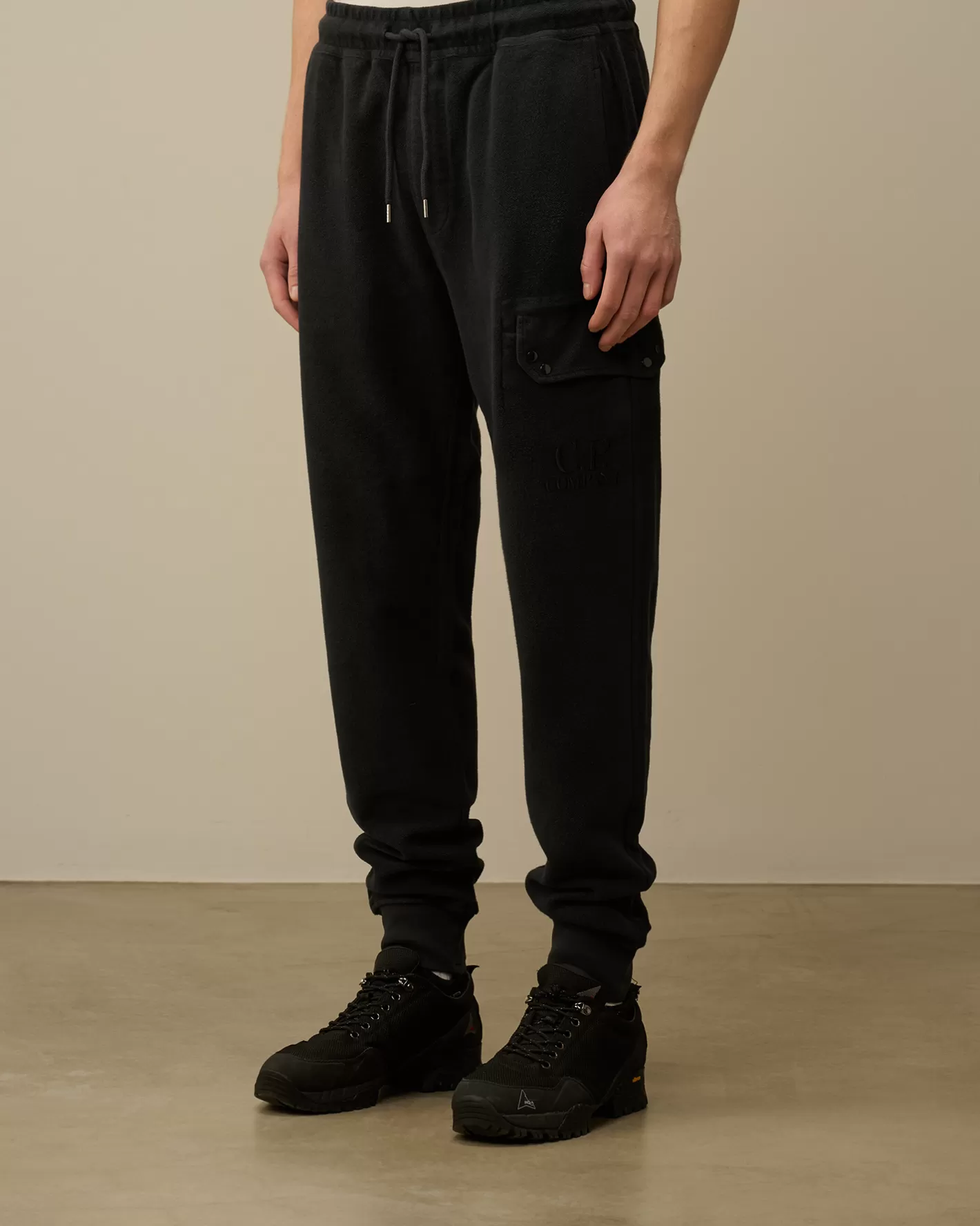 C.P. Company Tracksuits & Shorts^Reverse Brushed & Emerized Diagonal Fleece Sweatpants Black Sand