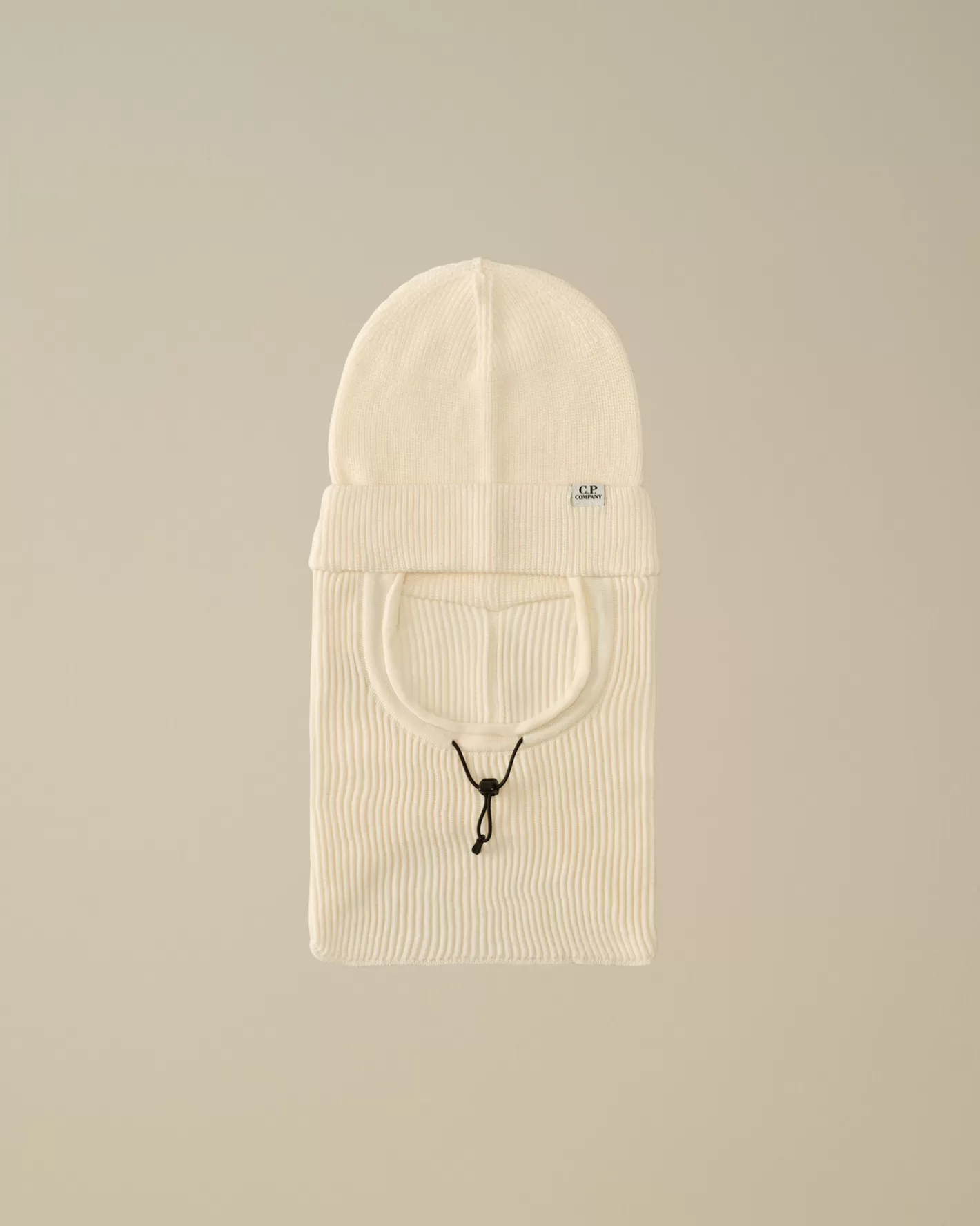 C.P. Company Hats^Re-Wool Beanie Balaclava Gauze White