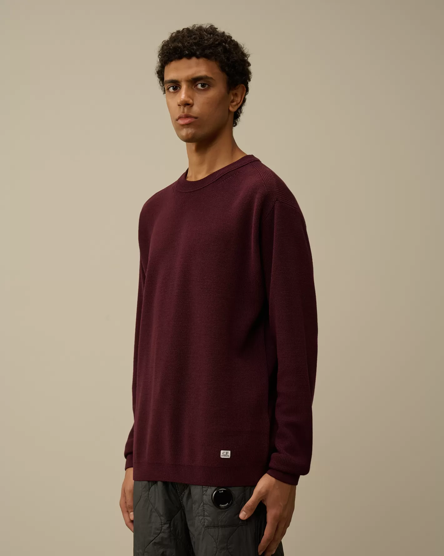 C.P. Company Jumpers^Re-Wool Crewneck Knit Potent Purple