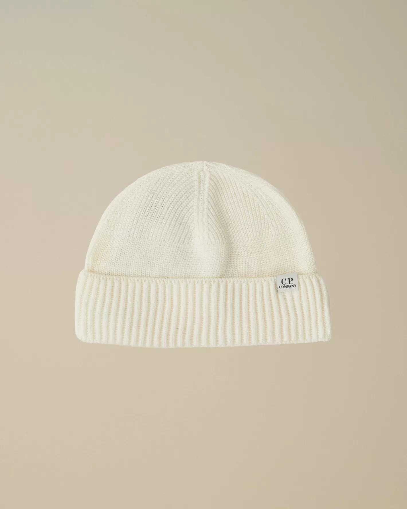 C.P. Company Hats^Re-Wool Fisherman Beanie Gauze White