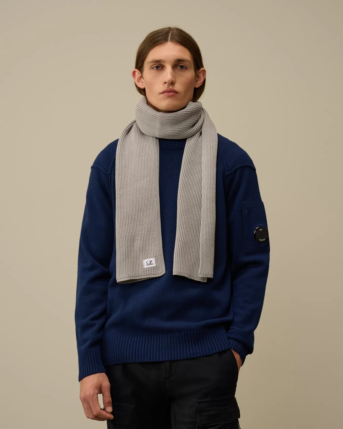 C.P. Company Other Accessories^Re-Wool Knit Scarf Moon Melange – Grey