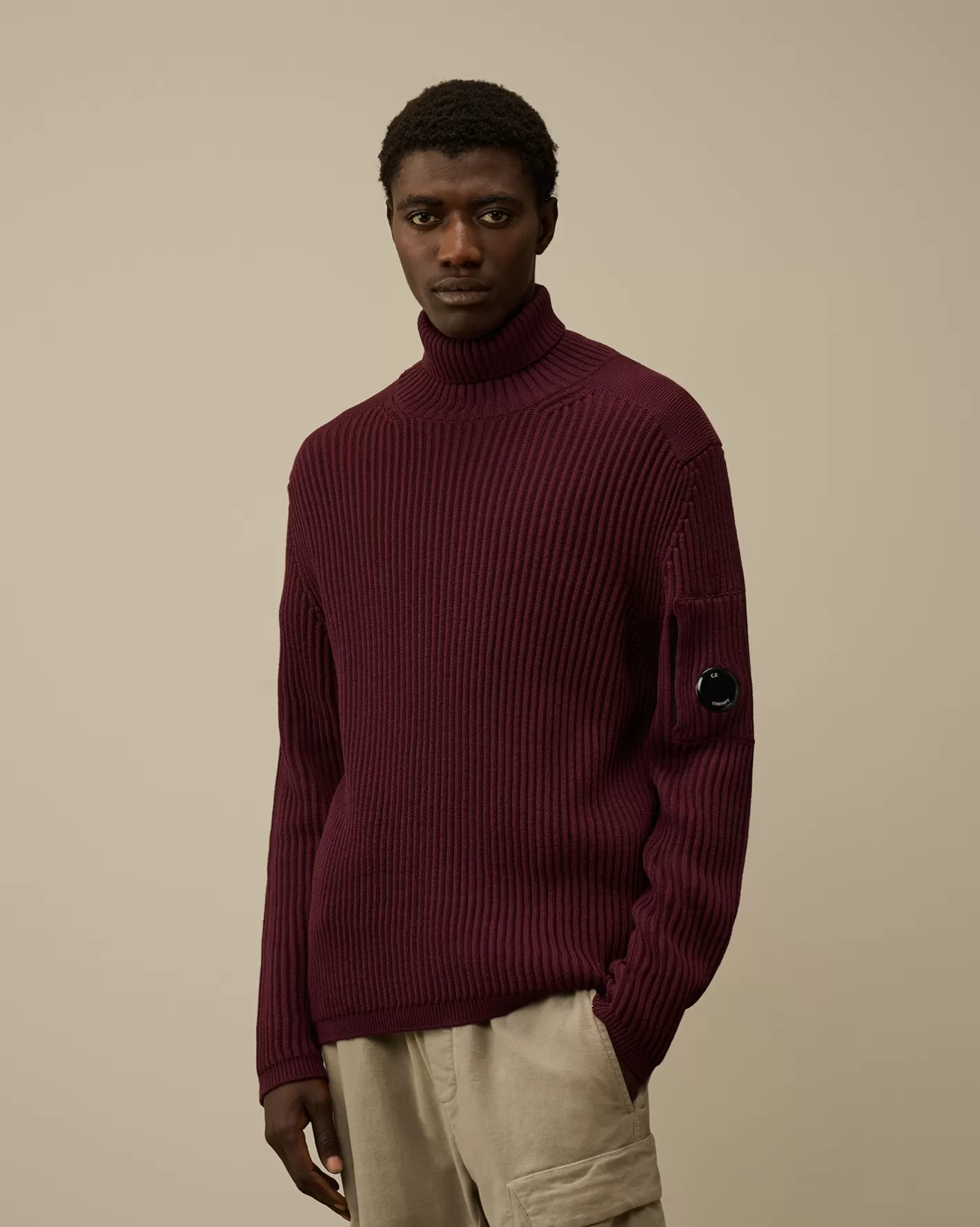 C.P. Company Jumpers^Re-Wool Turtleneck Knit Potent Purple