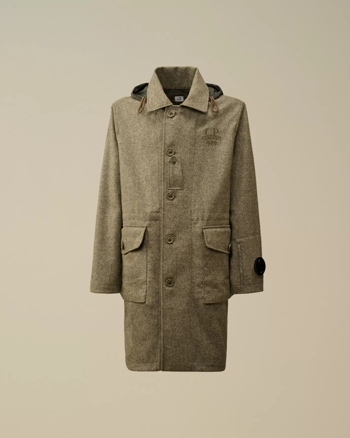 C.P. Company Jacket & Coats^Shetland Twill Hooded Car Coat Forest Melange – Grey