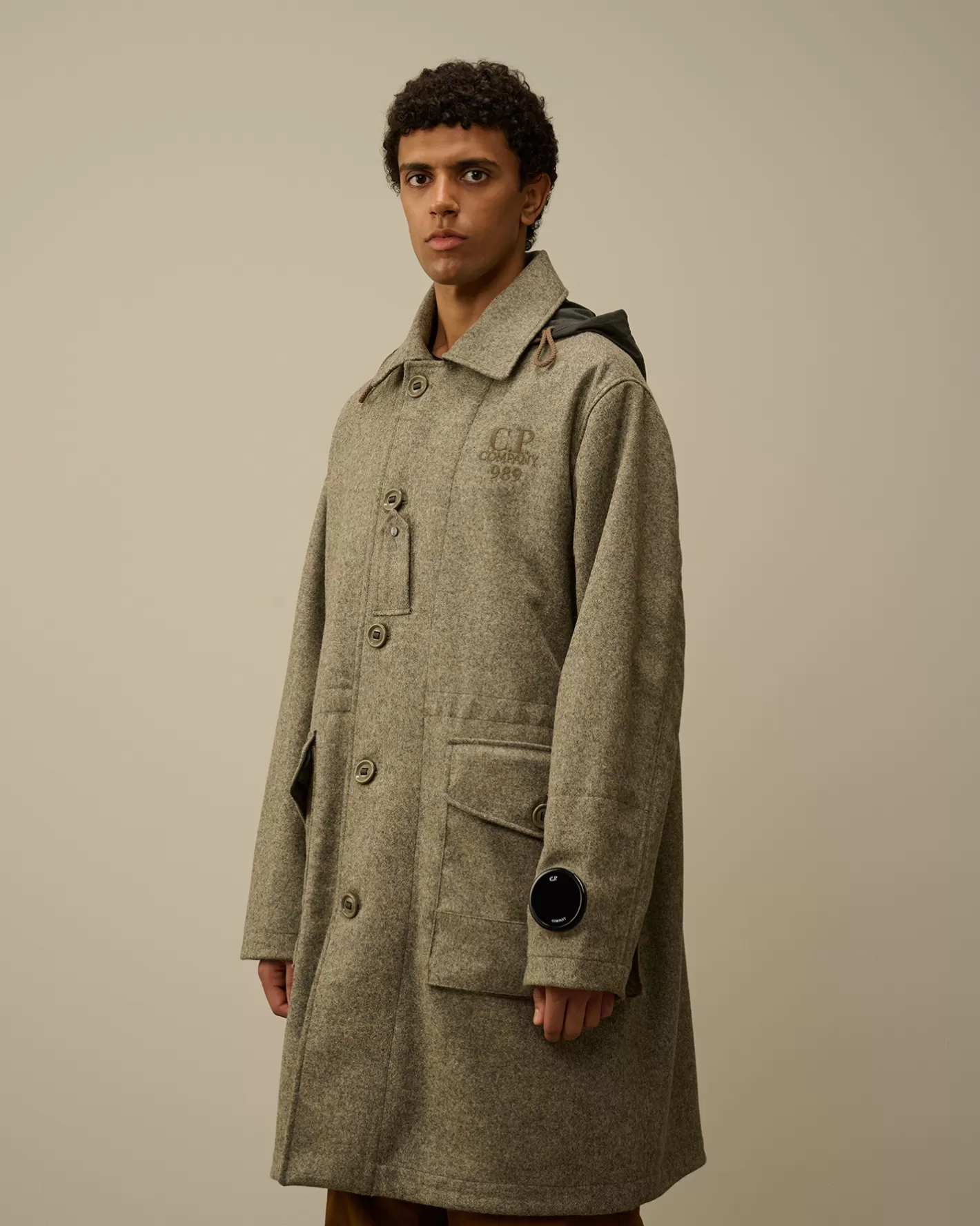 C.P. Company Jacket & Coats^Shetland Twill Hooded Car Coat Forest Melange – Grey