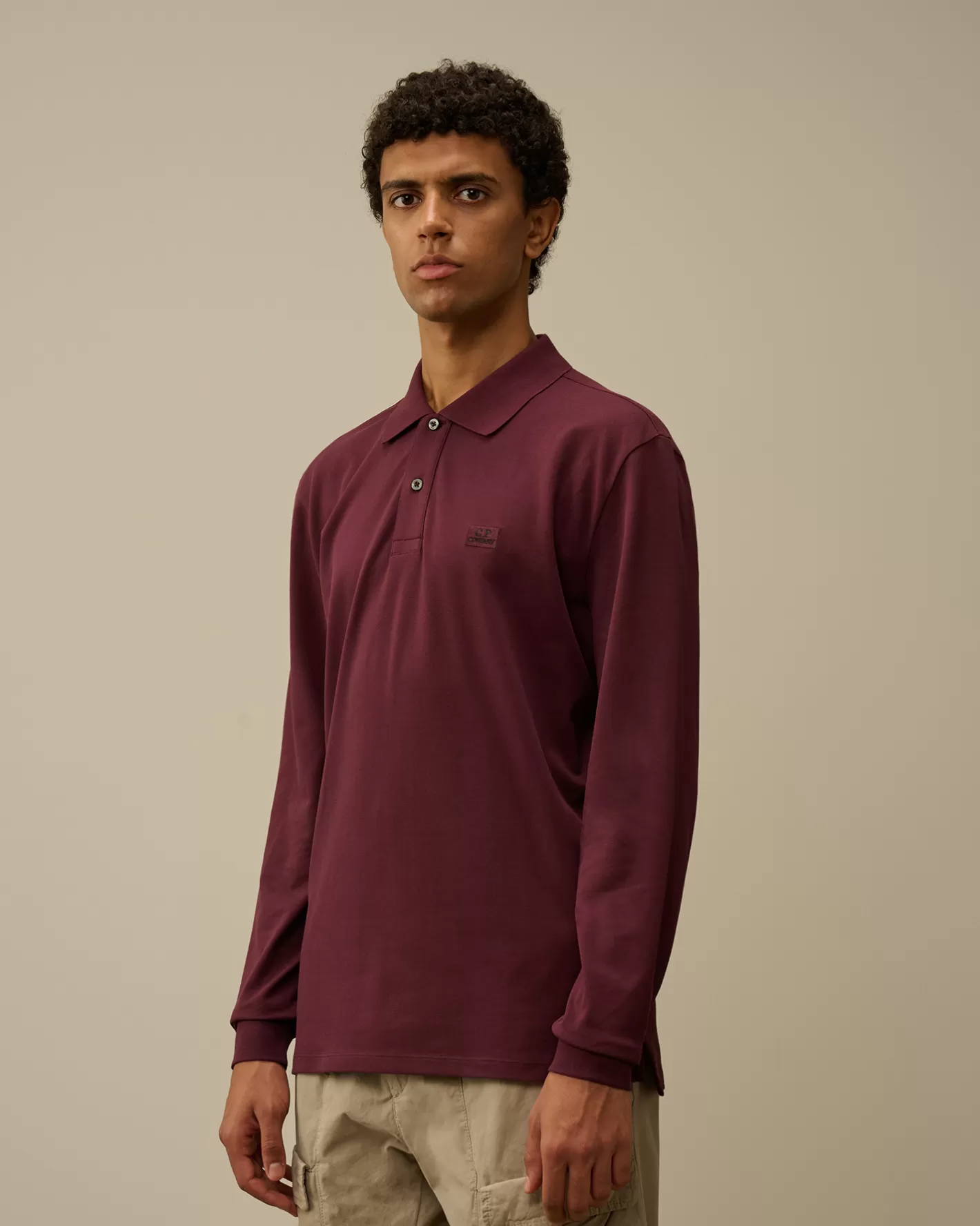 C.P. Company T-shirts & Polo^Stretch Piquet Longsleeve Logo Polo Potent Purple