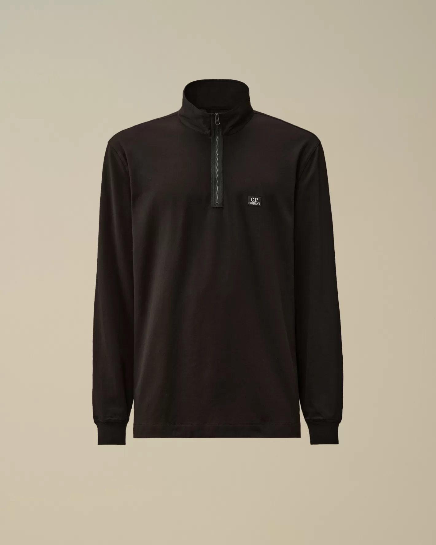 C.P. Company T-shirts & Polo^Stretch Piquet Longsleeve Zipped Polo Black