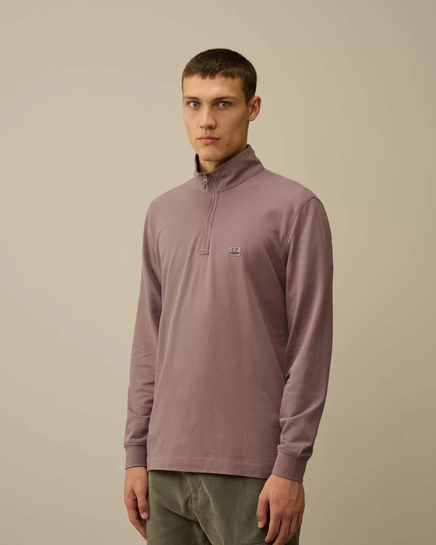 C.P. Company T-shirts & Polo^Stretch Piquet Longsleeve Zipped Polo Purple Dove