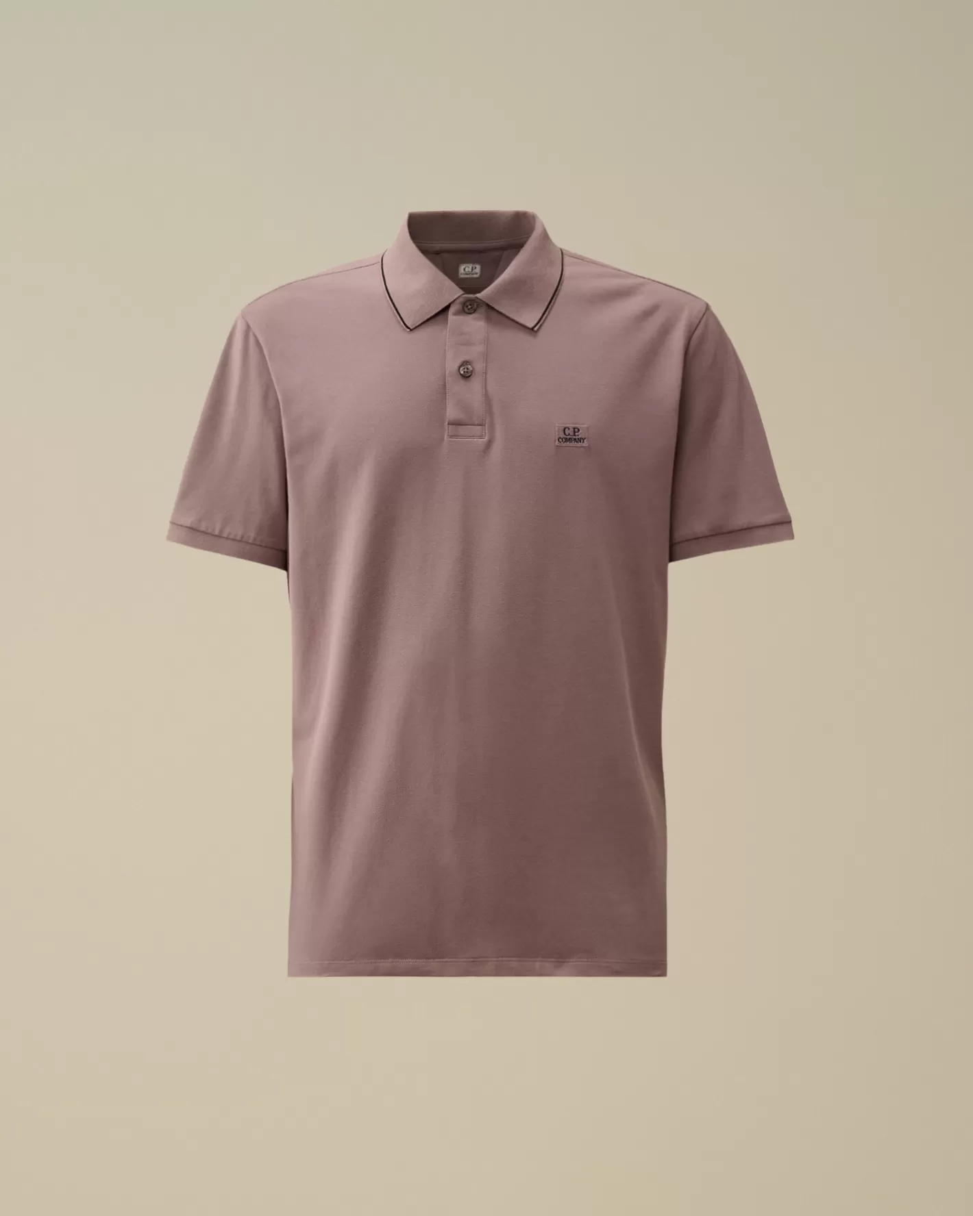 C.P. Company T-shirts & Polo^Stretch Piquet Striped Collar Polo Purple Dove