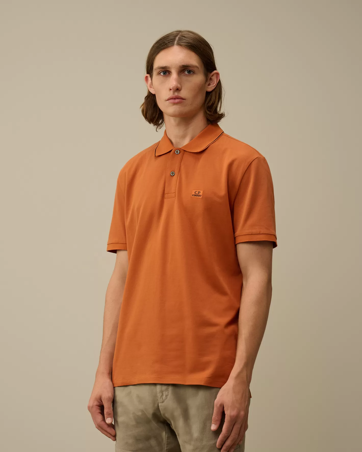 C.P. Company T-shirts & Polo^Stretch Piquet Striped Collar Polo Bombay Brown