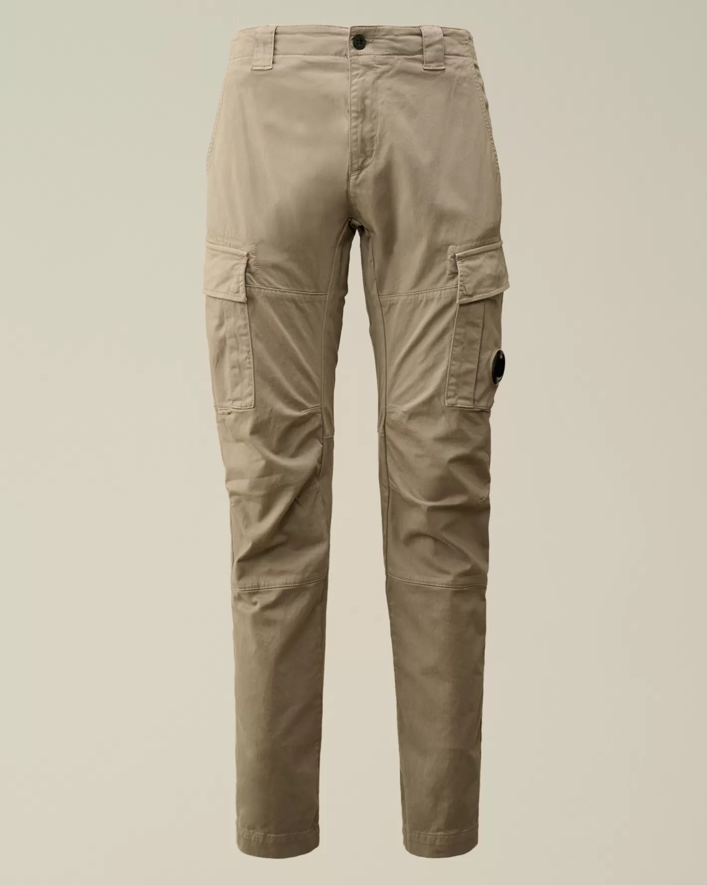 C.P. Company Trousers^Stretch Sateen Ergonomic Lens Double Cargo Pants Vintage Khaki – Beige