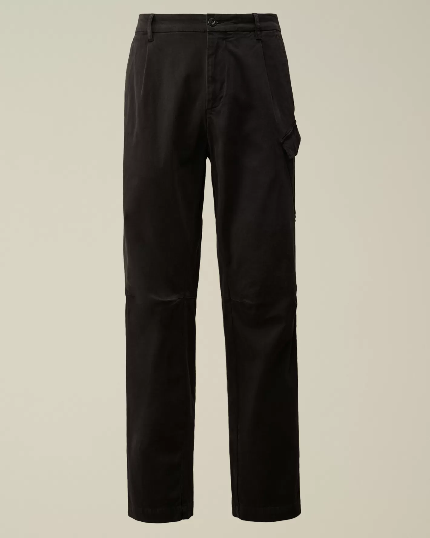 C.P. Company Trousers^Stretch Sateen Loose Chino Pants Black Sand