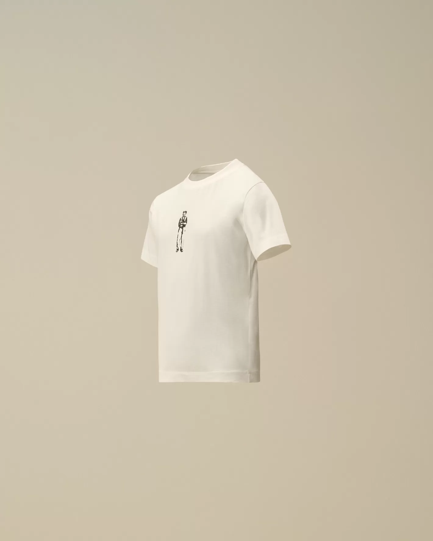 C.P. Company Clothing 2-3^U16 Cotton Jersey 30/1 British Sailor Logo T-Shirt Gauze White