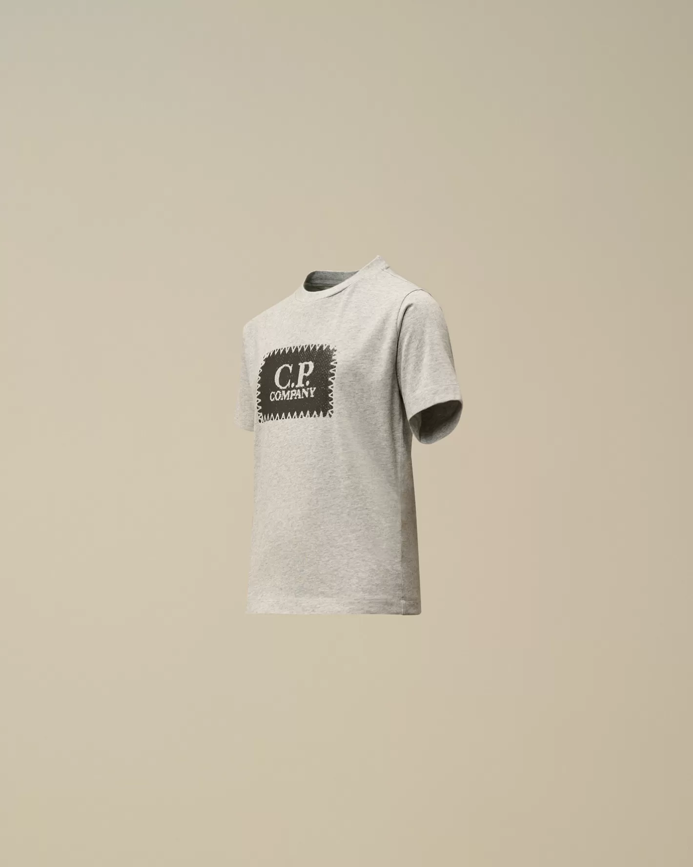 C.P. Company Clothing 2-3^U16 Cotton Jersey 30/1 Label Style T-Shirt Grey Melange