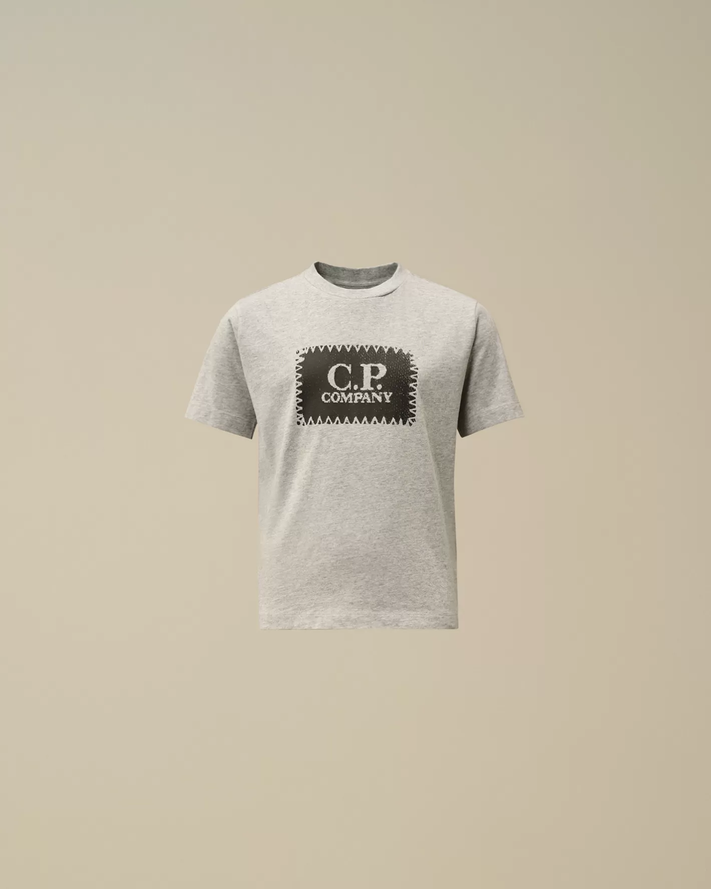 C.P. Company Clothing 2-3^U16 Cotton Jersey 30/1 Label Style T-Shirt Grey Melange