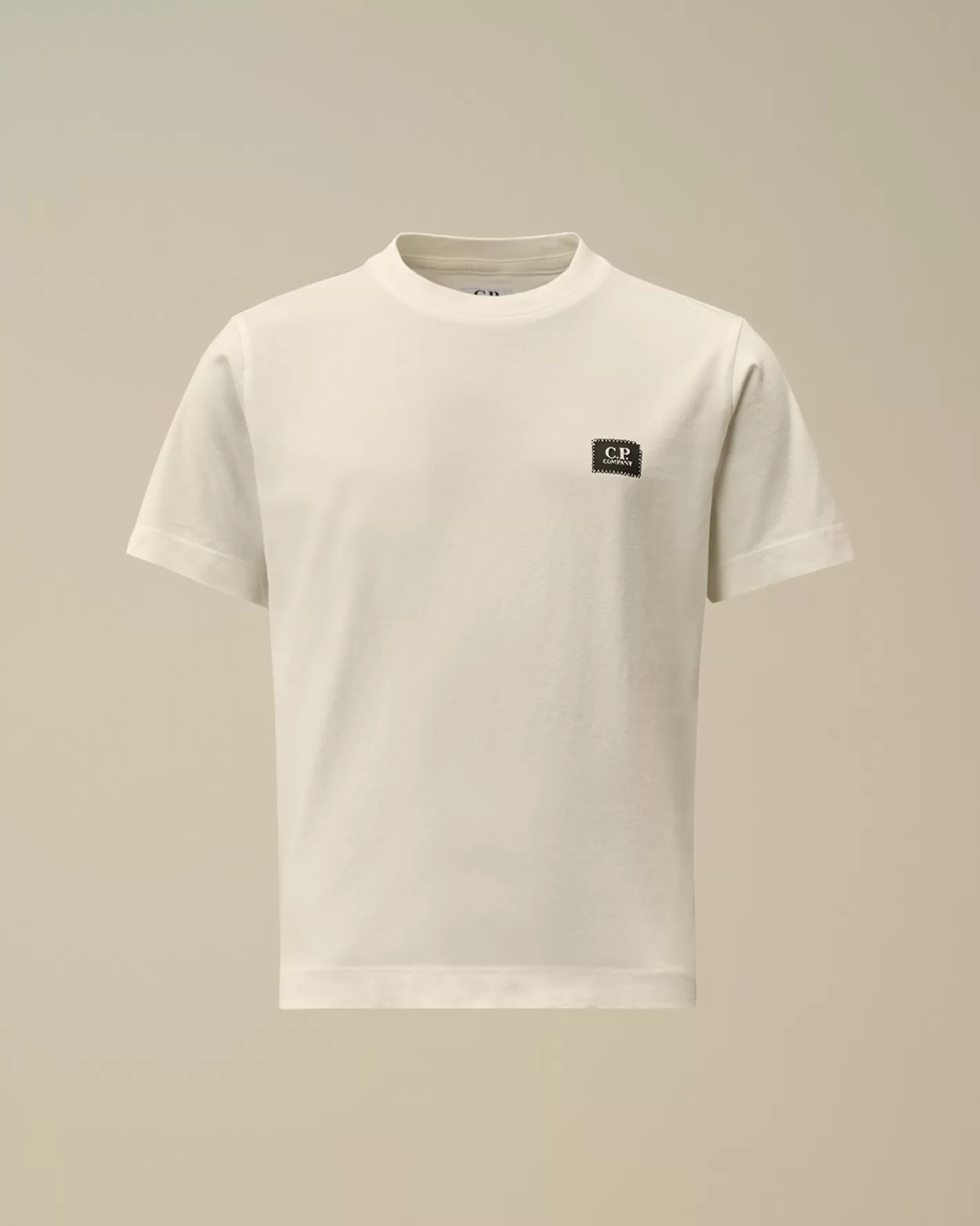 C.P. Company Clothing 10-14^U16 Cotton Jersey 30/1 Logo T-Shirt Gauze White