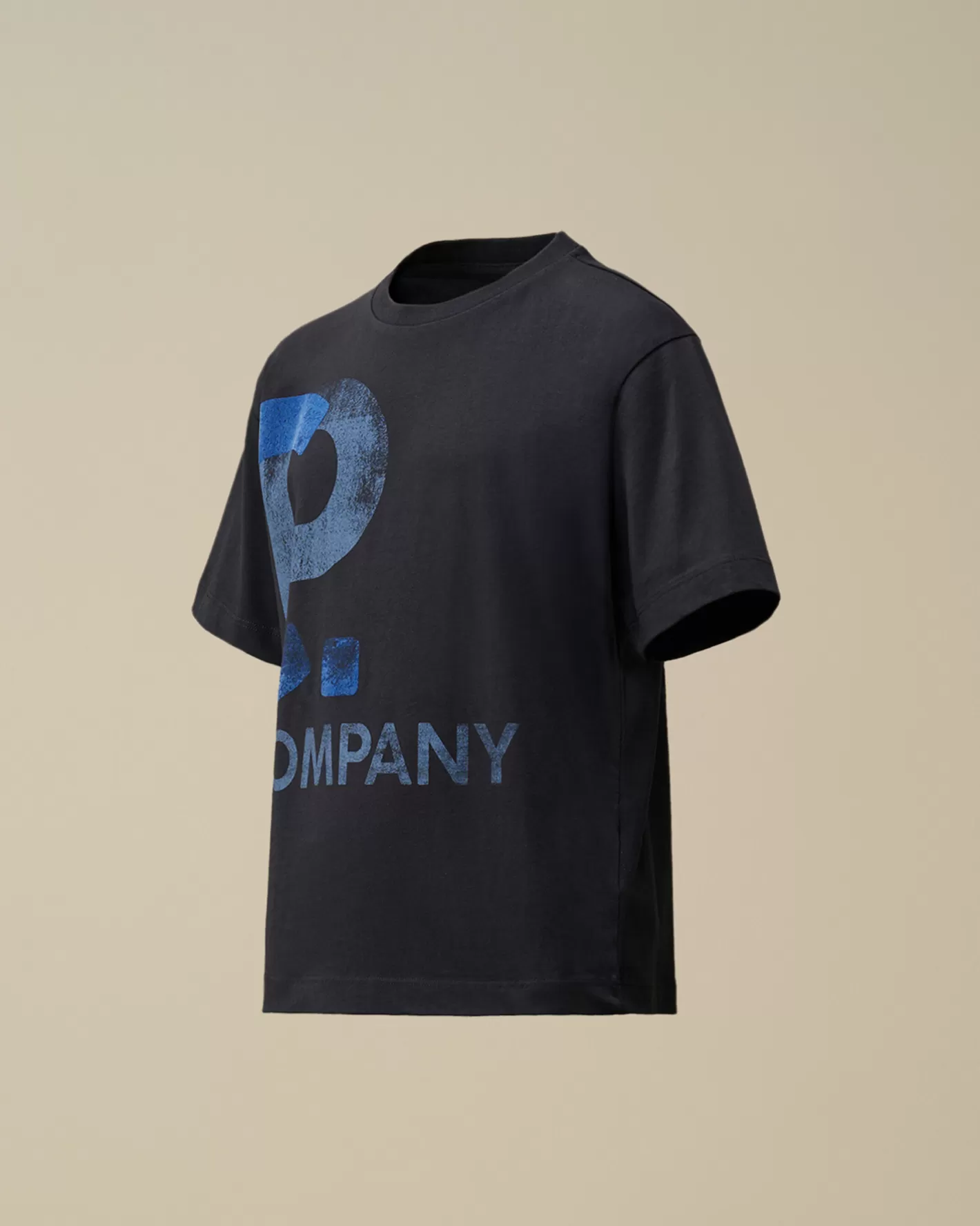 C.P. Company Clothing 10-14^U16 Cotton Jersey 30/1 Maxi Logo T-Shirt Total Eclipse – Blue