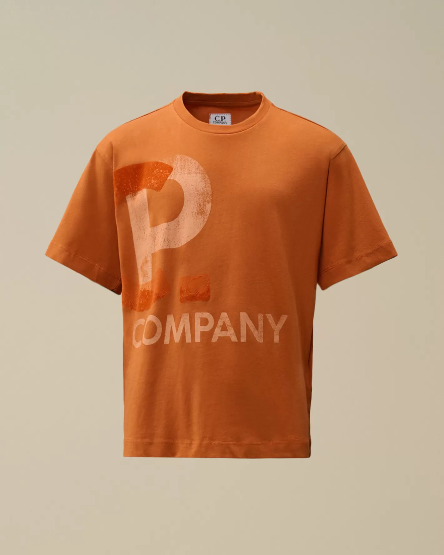 C.P. Company Clothing 10-14^U16 Cotton Jersey 30/1 Maxi Logo T-Shirt Bombay Brown