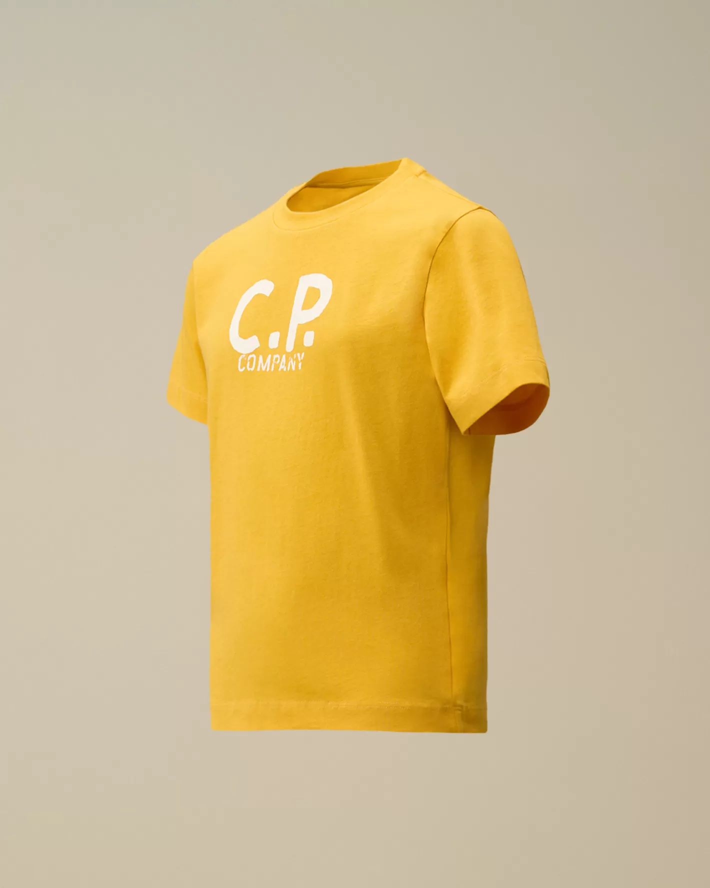 C.P. Company Clothing 10-14^U16 Cotton Jersey 30/1 Printed Logo T-Shirt Golden Rod - Yellow