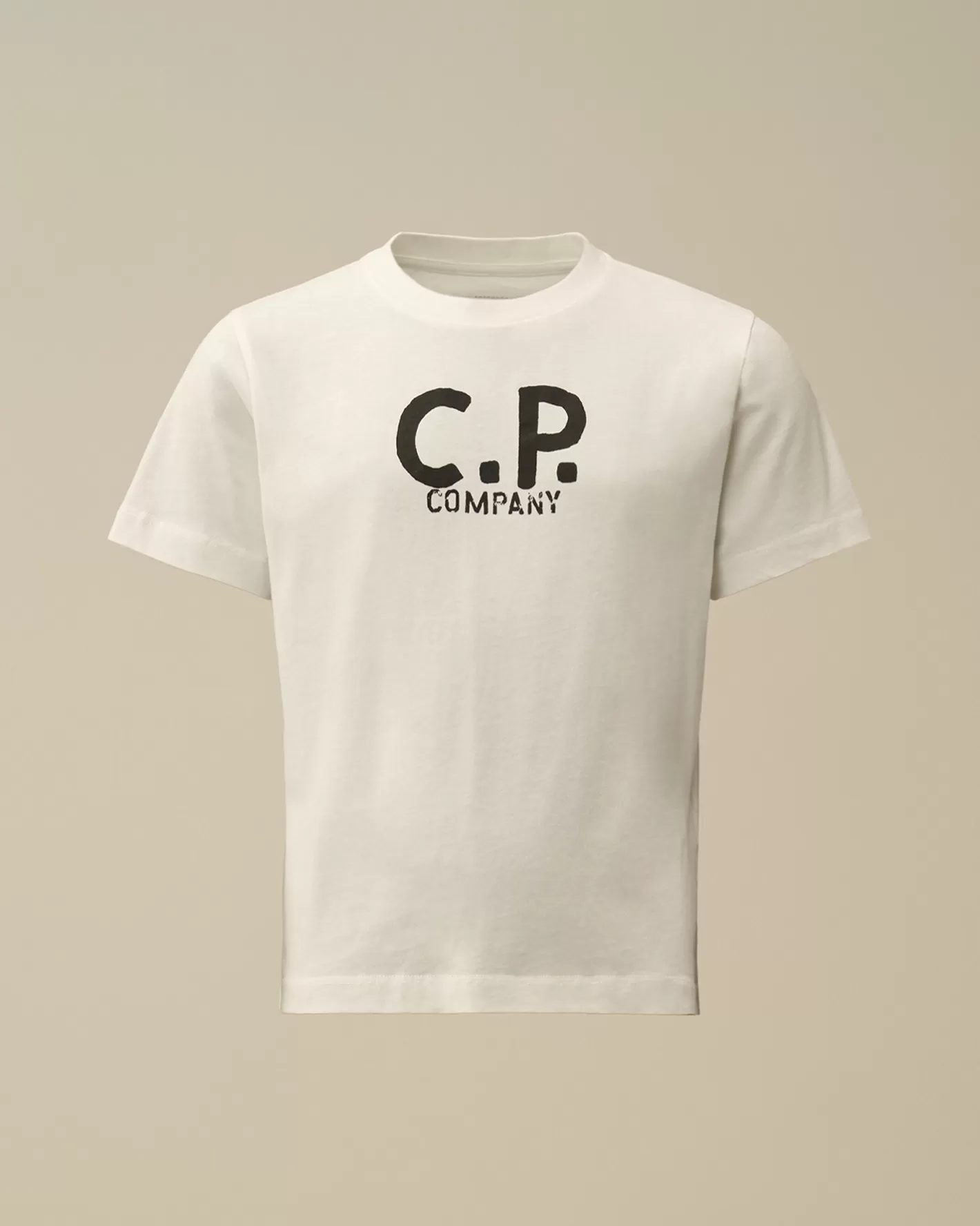 C.P. Company Clothing 10-14^U16 Cotton Jersey 30/1 Printed Logo T-Shirt Gauze White