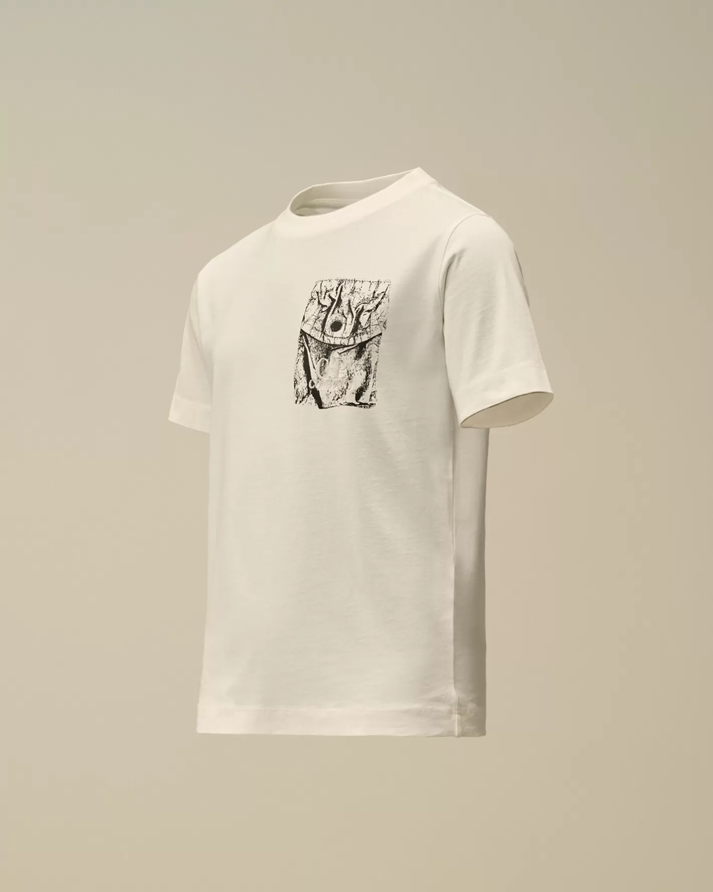 C.P. Company Clothing 10-14^U16 Cotton Jersey 30/1 Twisted Logo T-Shirt Gauze White