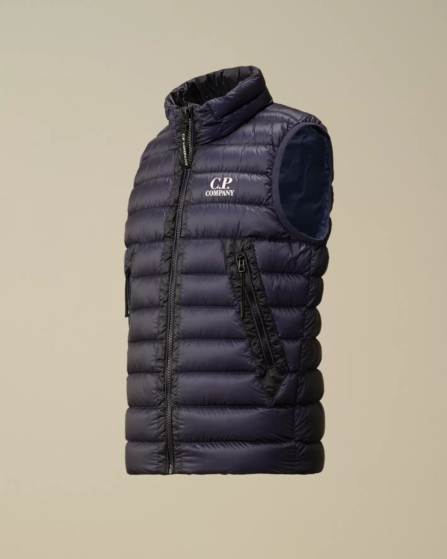 C.P. Company Clothing 10-14^U16 D.D. Shell Ripstop Logo Down Vest Estate Blue