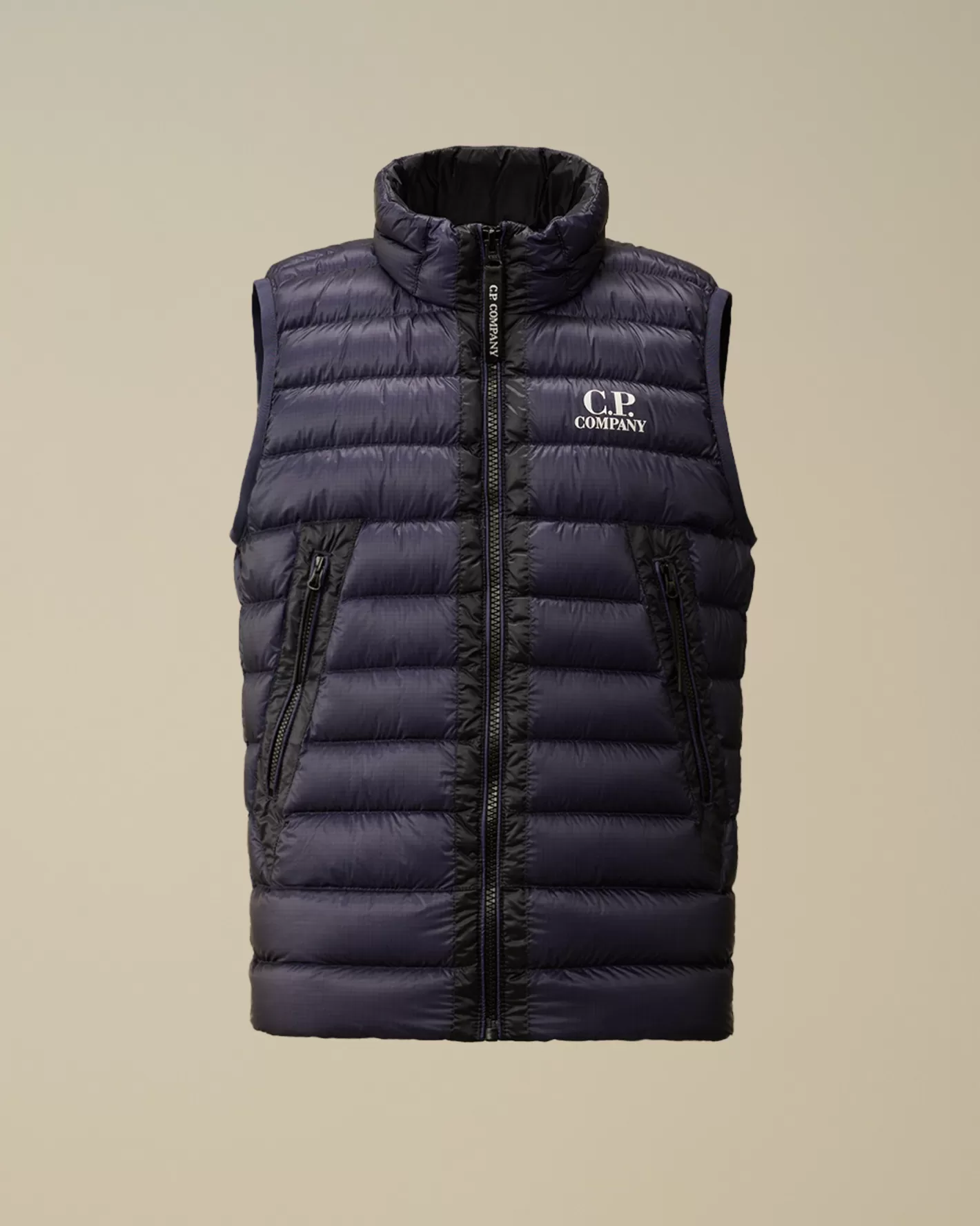 C.P. Company Clothing 10-14^U16 D.D. Shell Ripstop Logo Down Vest Estate Blue