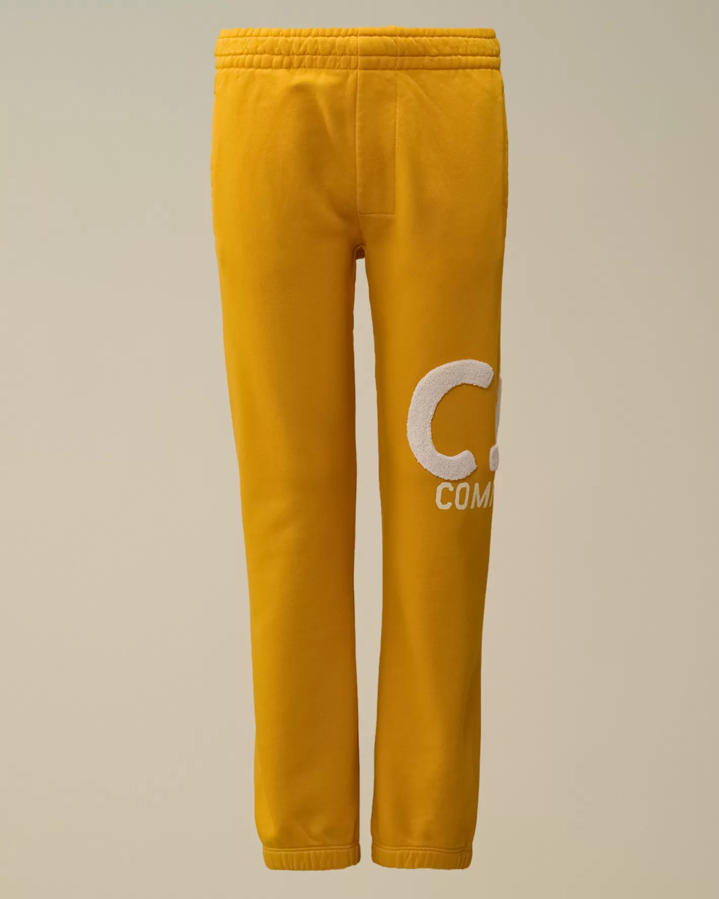 C.P. Company Clothing 10-14^U16 Diagonal Fleece Big Logo Sweatpants Golden Rod - Yellow