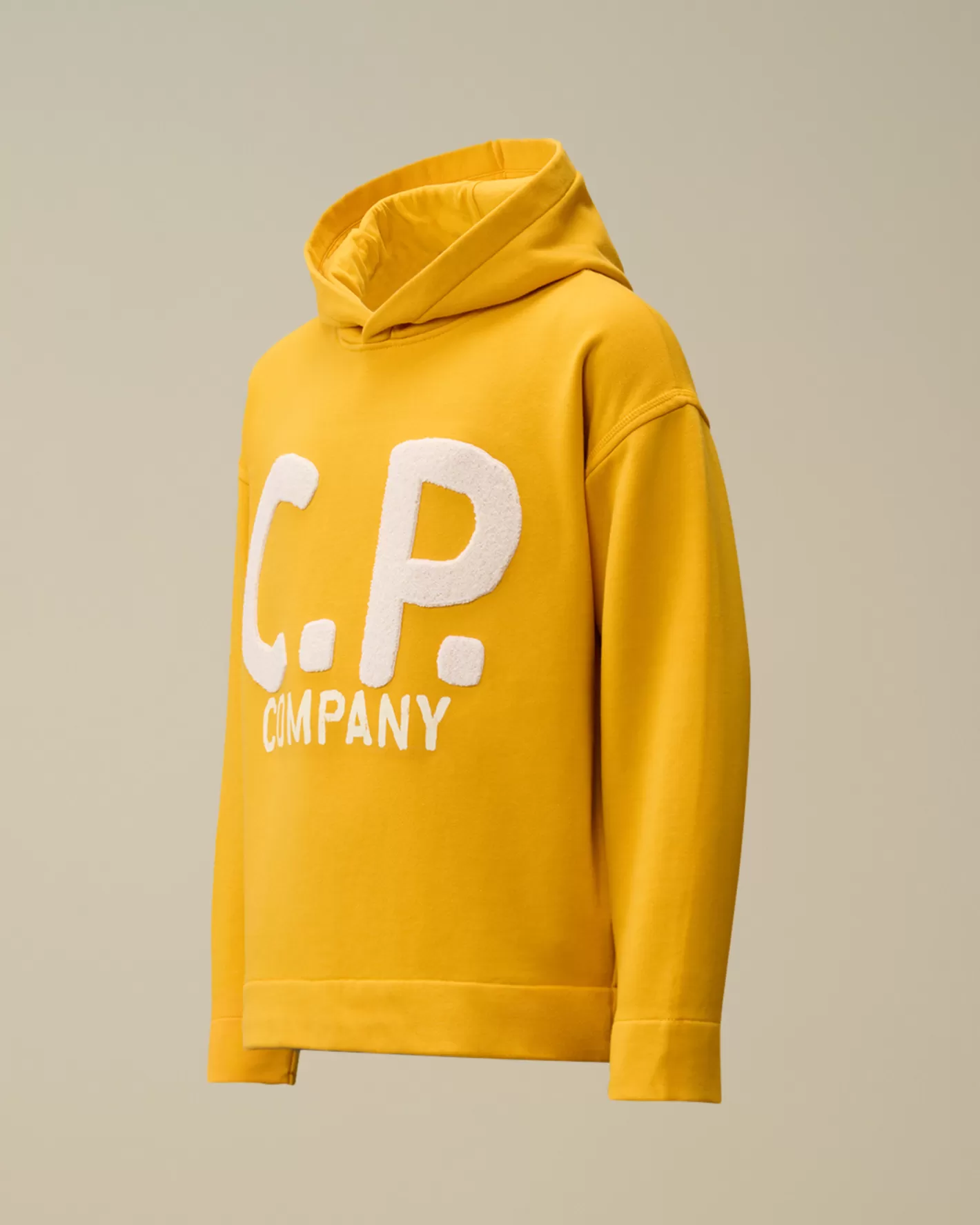 C.P. Company Clothing 10-14^U16 Diagonal Fleece Boxy Hooded Sweatshirt Golden Rod - Yellow