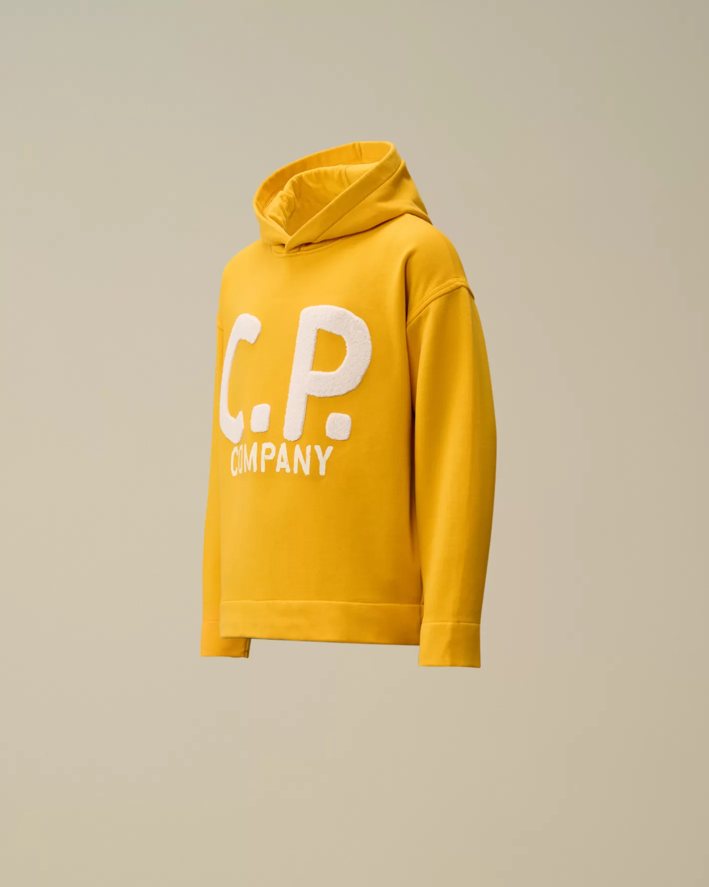 C.P. Company Clothing 4-8^U16 Diagonal Fleece Boxy Hooded Sweatshirt Golden Rod - Yellow